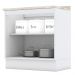 Balcão 2 Portas 80cm Americana Branco com Tampo Calcare - Móveis Henn