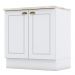 Balcão 2 Portas 80cm Americana Branco com Tampo Cooktop Calcare - Móveis Henn