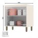 Balcão 2 Portas 80cm Connect Off White/Duna com Tampo Cooktop - Móveis Henn