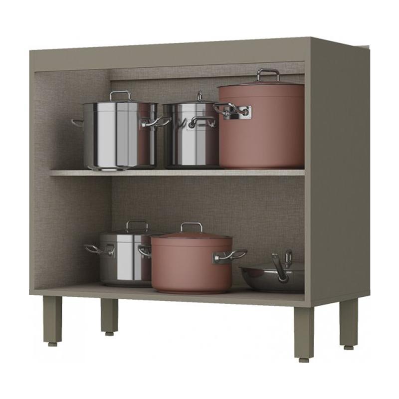 Balcão 2 Portas 80cm sem Tampo Connect Duna/Cristal - Móveis Henn