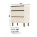 Balcão 3 Gavetas 60cm Connect Off White - Móveis Henn