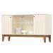 Balcão Buffet 4P Ripado e Vidro 150 cm Eiffel Off White Nature Henn