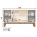 Balcão Buffet 4P Ripado e Vidro 150 cm Eiffel Off White Nature Henn