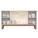 Balcão Buffet 4P Ripado e Vidro 150 cm Eiffel Off White Nature Henn