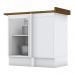 Balcão Canto Reto 1 Porta Americana Branco com Tampo Nature - Móveis Henn