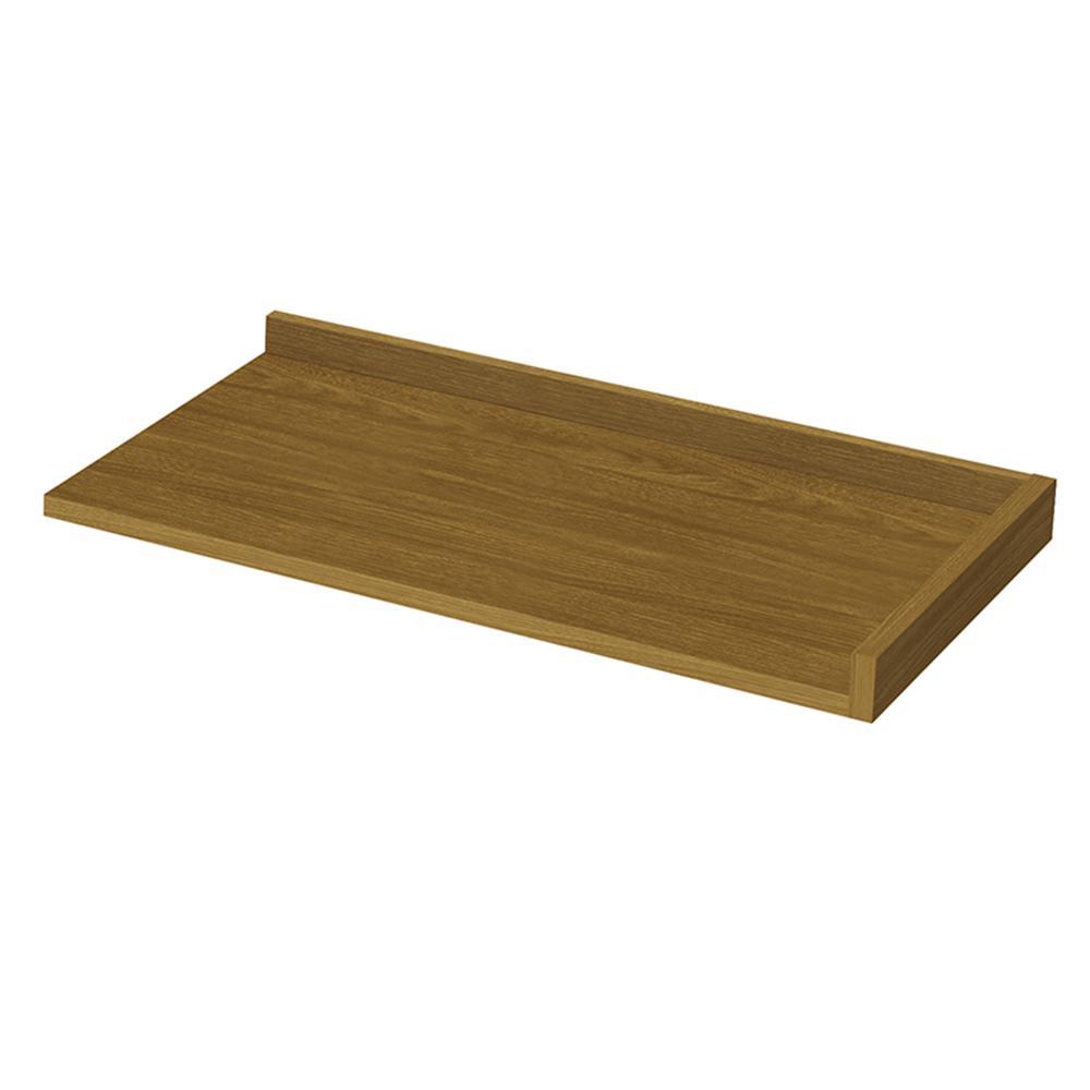 Balcão Canto Reto 1 Porta Americana Branco com Tampo Nature - Móveis Henn