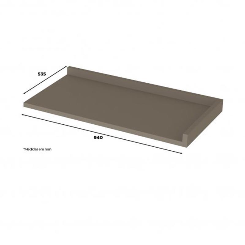 Balcão Canto Reto 1 Porta com Tampo Connect Duna/Cristal - Móveis Henn