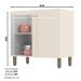 Balcão Canto Reto 1 Porta com Tampo Connect Off White/Duna - Móveis Henn