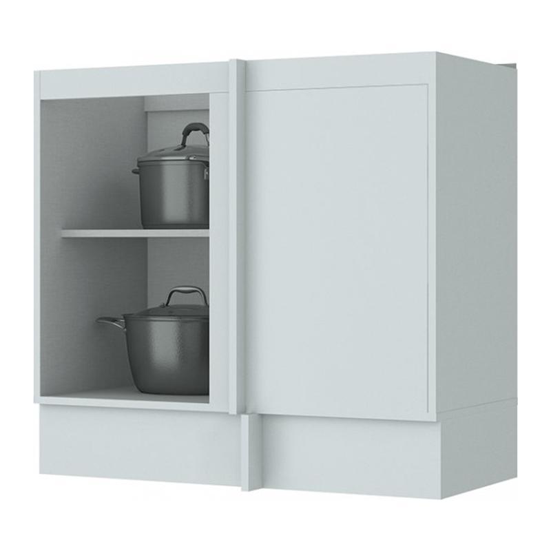 Balcão Canto Reto 1 Porta sem Tampo Americana Branco - Móveis Henn