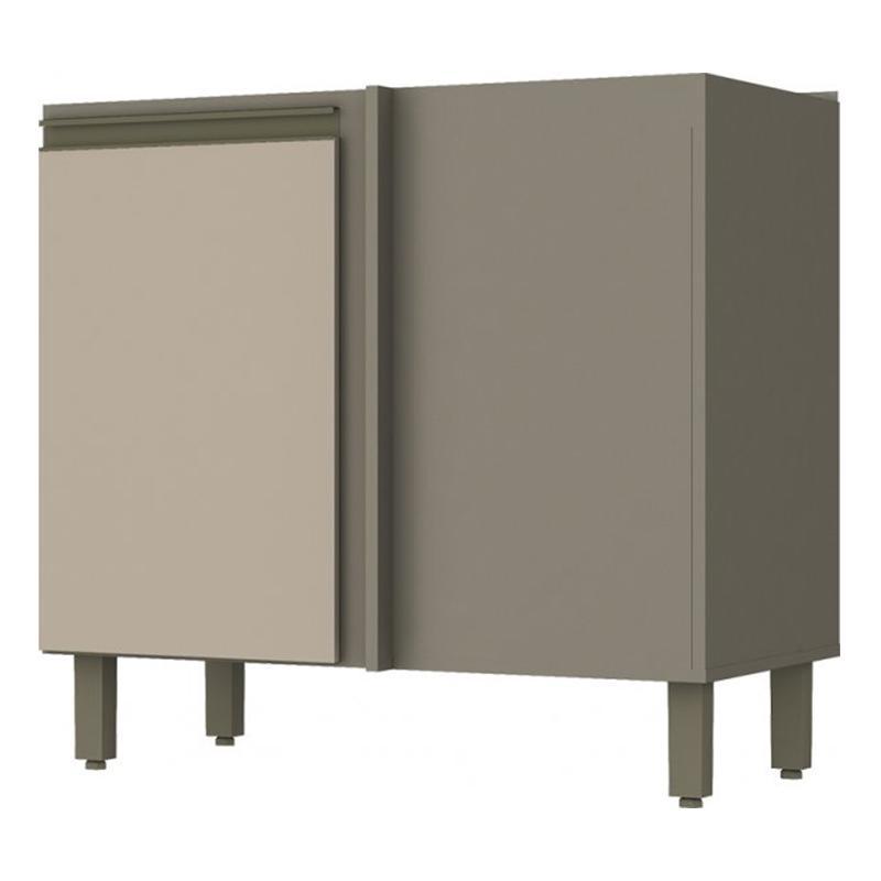 Balcão Canto Reto 1 Porta sem Tampo Connect Duna/Cristal - Móveis Henn
