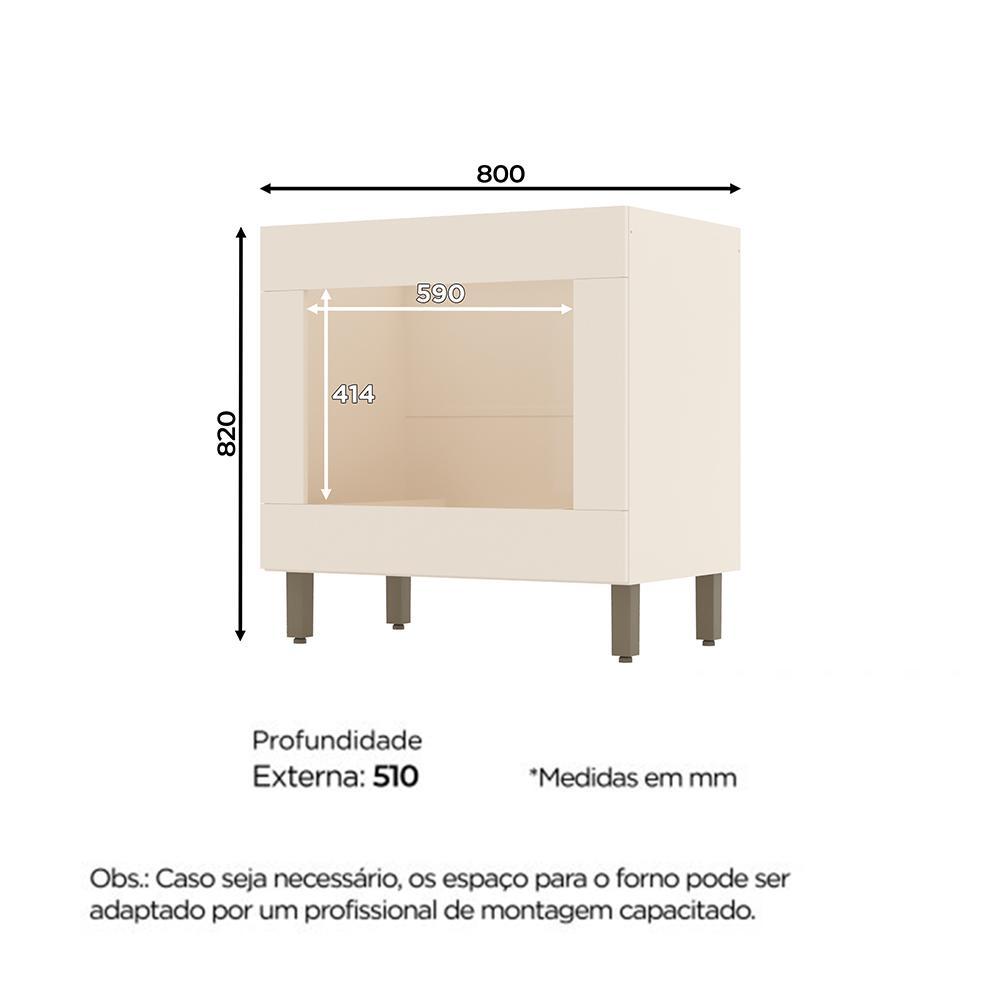 Balcão Forno Embutir Connect Off White - Móveis Henn