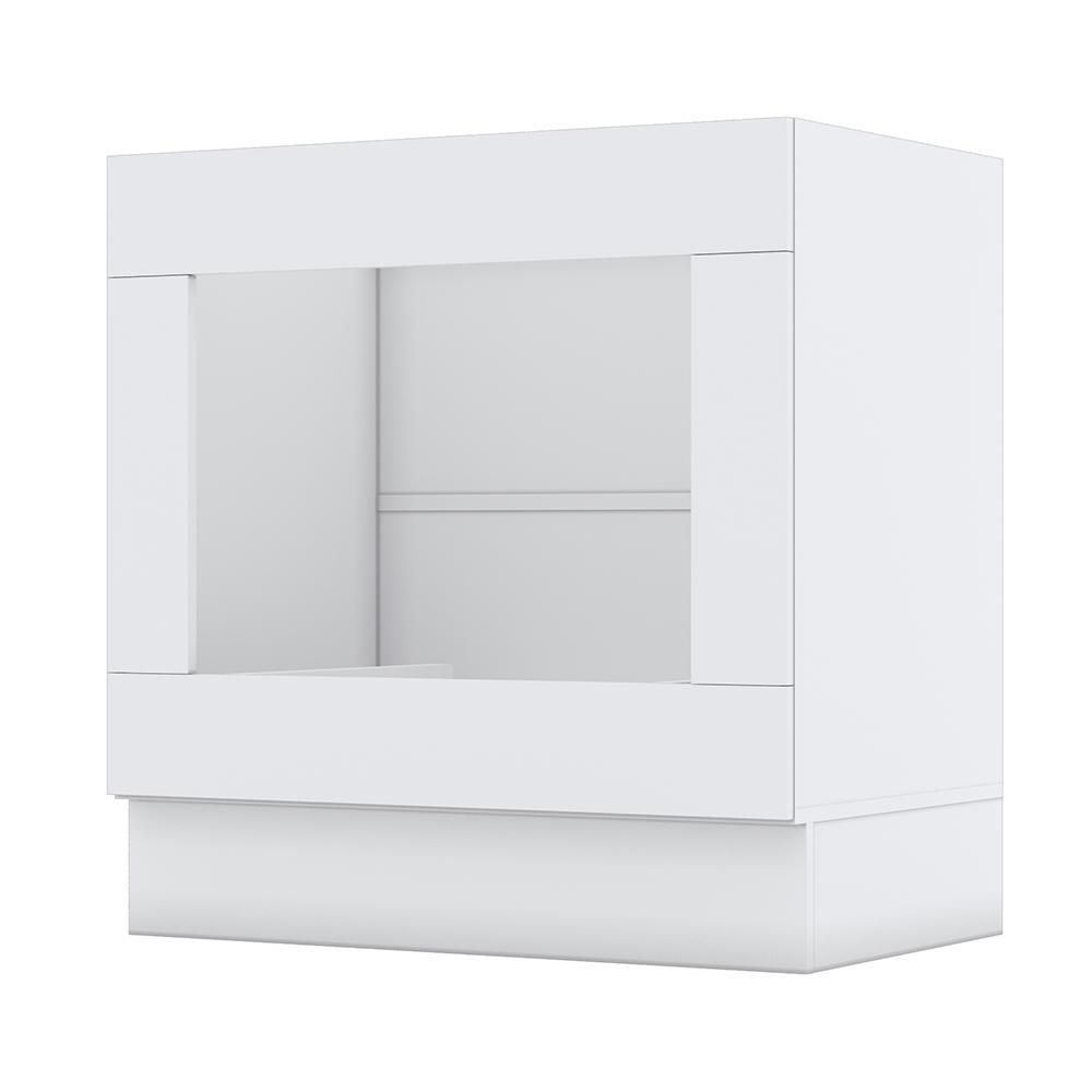 Balcão Forno de Embutir 80cm Americana Branco com Tampo Nature - Móveis Henn
