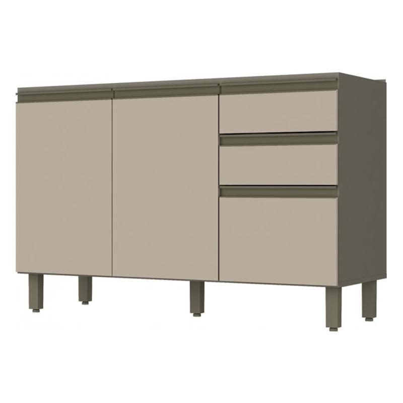Balcão Pia 2 Gavetas 3 Portas sem Tampo Connect Duna/Cristal - Móveis Henn