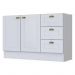 Balcão Pia 2 Portas e 3 Gavetas 120cm Americana Branco - Móveis Henn