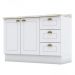 Balcão Pia 2 Portas e 3 Gavetas 120cm Americana Branco com Tampo Calcare - Móveis Henn