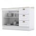 Balcão Pia 2 Portas e 3 Gavetas 120cm Americana Branco com Tampo Calcare - Móveis Henn