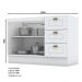 Balcão Pia 2 Portas e 3 Gavetas 120cm Americana Branco com Tampo Nature - Móveis Henn