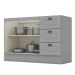 Balcão Pia 2 Portas e 3 Gavetas 120cm Americana Cinza - Móveis Henn