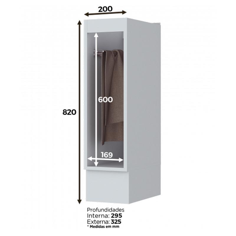 Balcão Porta Toalha 20cm Americana Branco - Móveis Henn