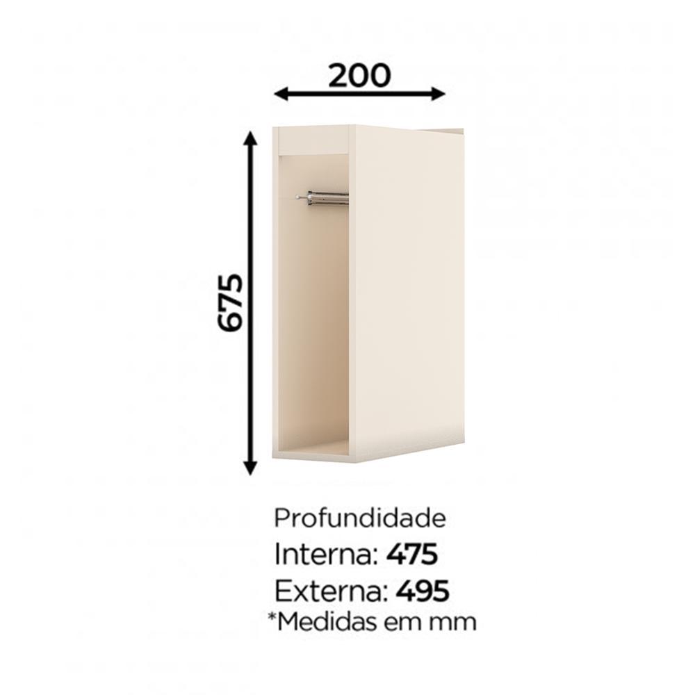 Balcão Porta Toalha 20cm Connect Off White - Móveis Henn