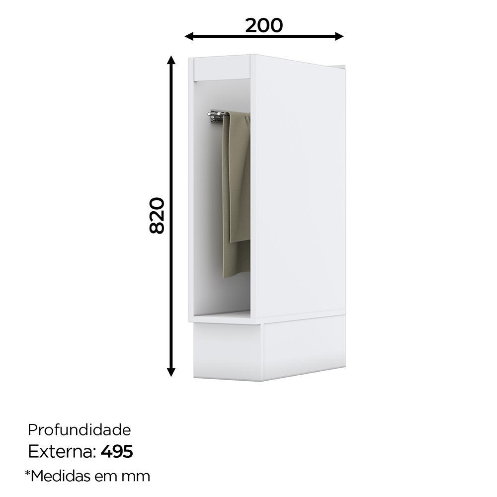 Balcão Porta Toalha Americana Branco com Tampo Calcare - Móveis Henn