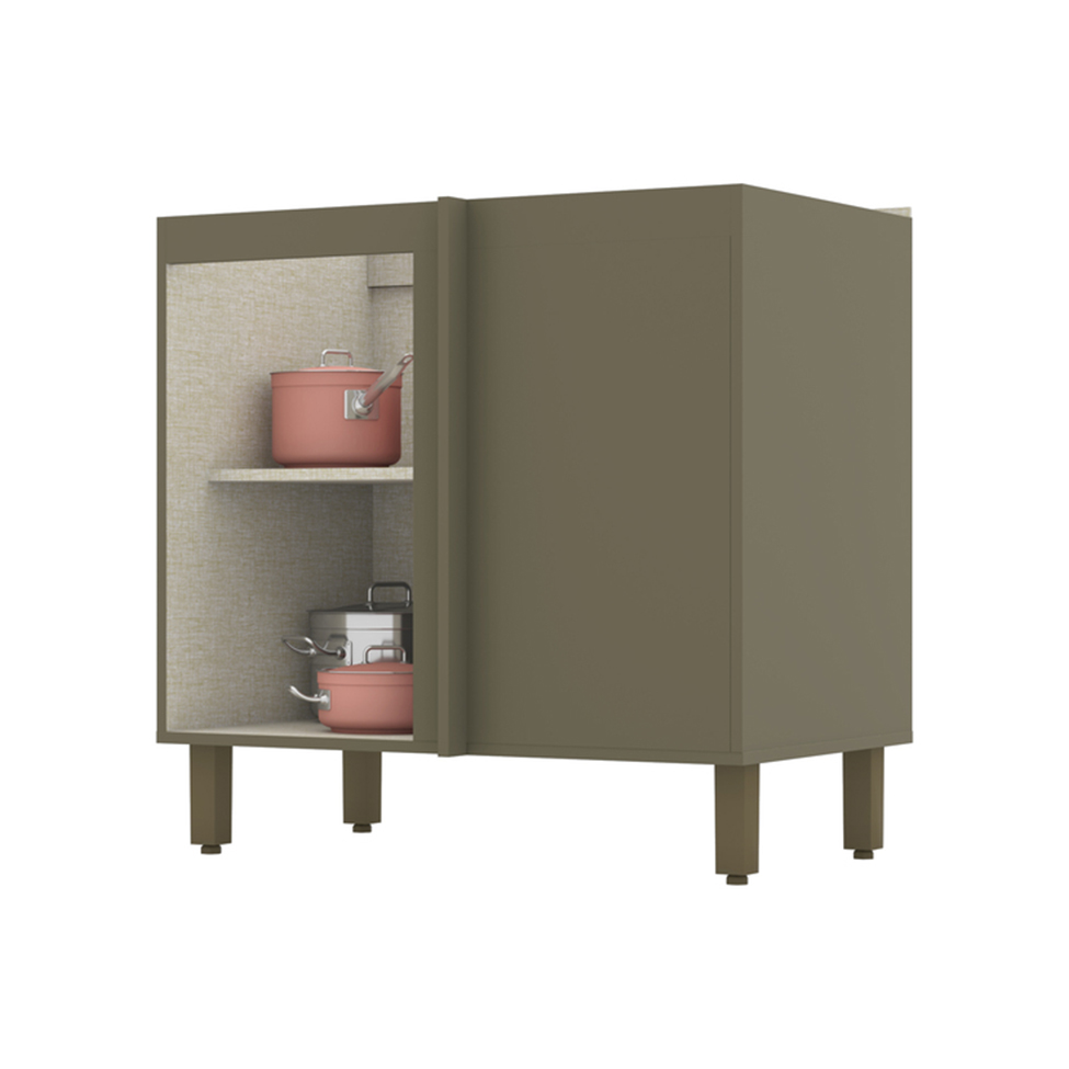 Balcão de Cozinha Évelin 1 Porta Duna e Cristal