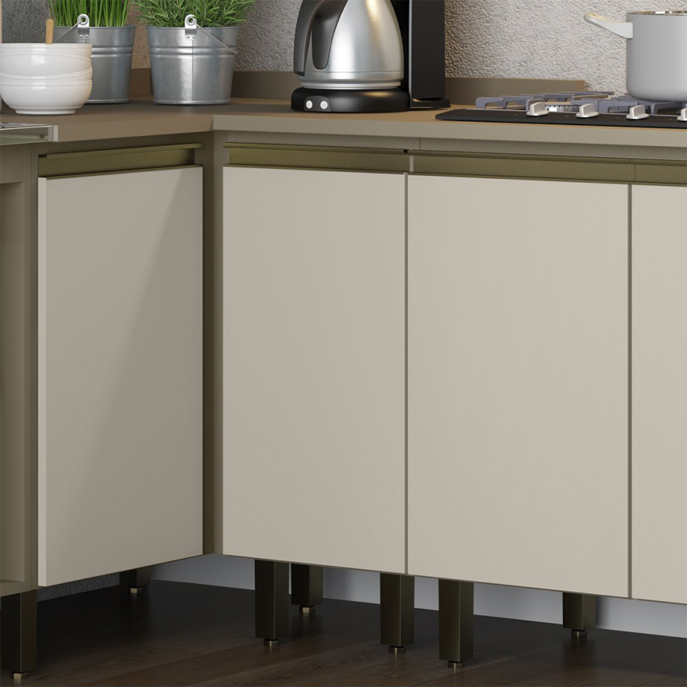 Balcão de Cozinha Évelin 1 Porta Duna e Cristal 40 cm