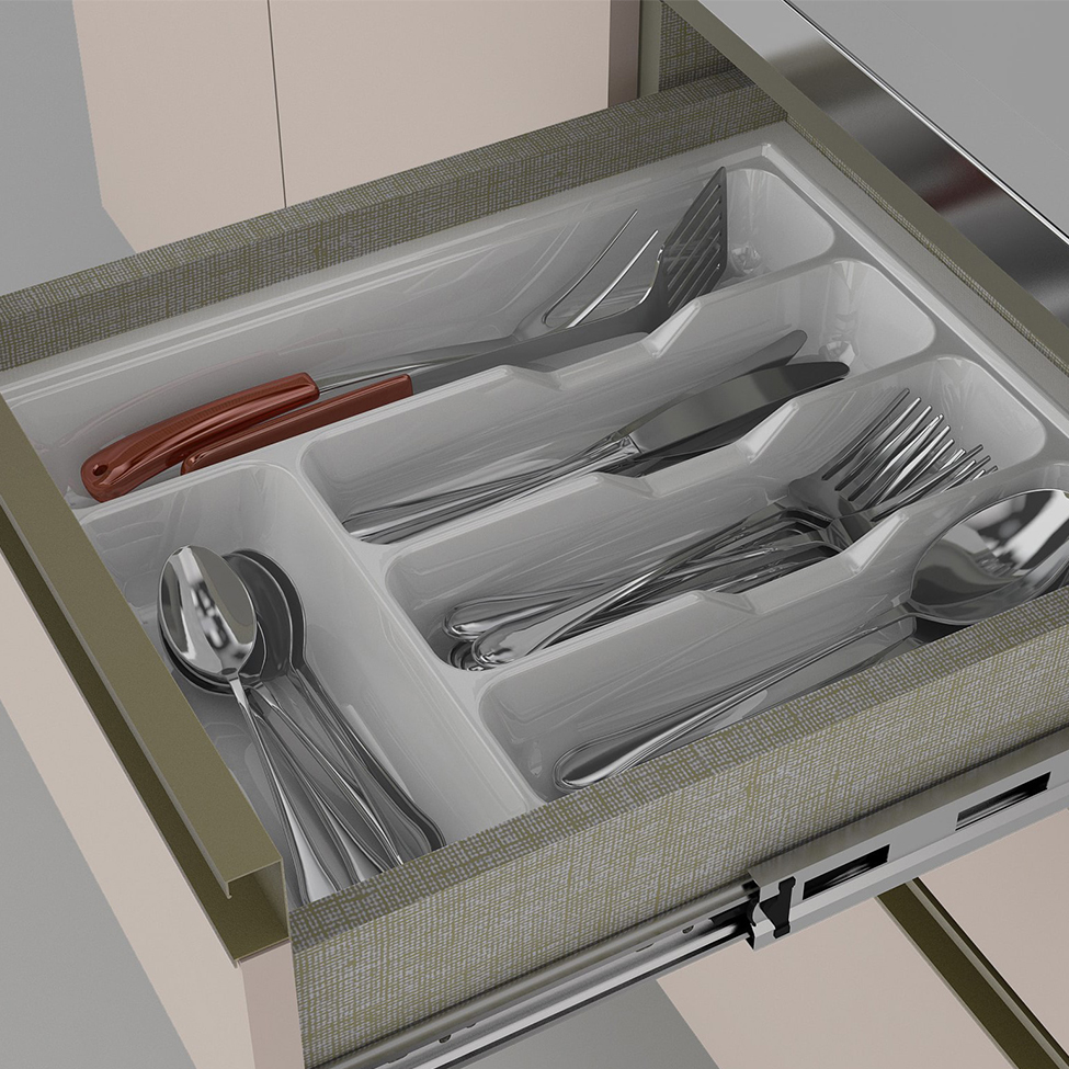 Balcão de Cozinha Évelin 3 Portas 2 Gavetas Duna e Cristal