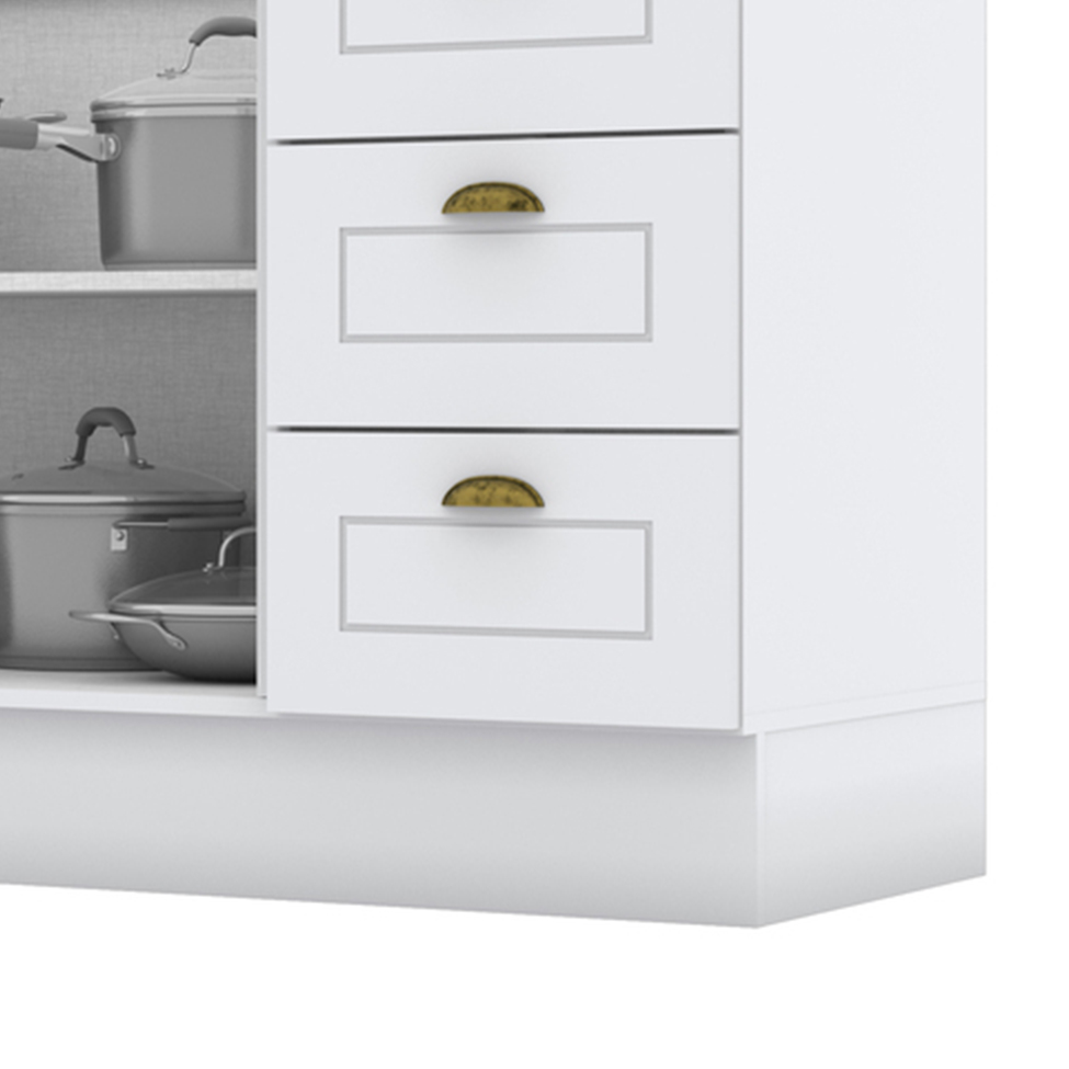 Balcão de Cozinha Nova York 2 PT 3 GV Branco