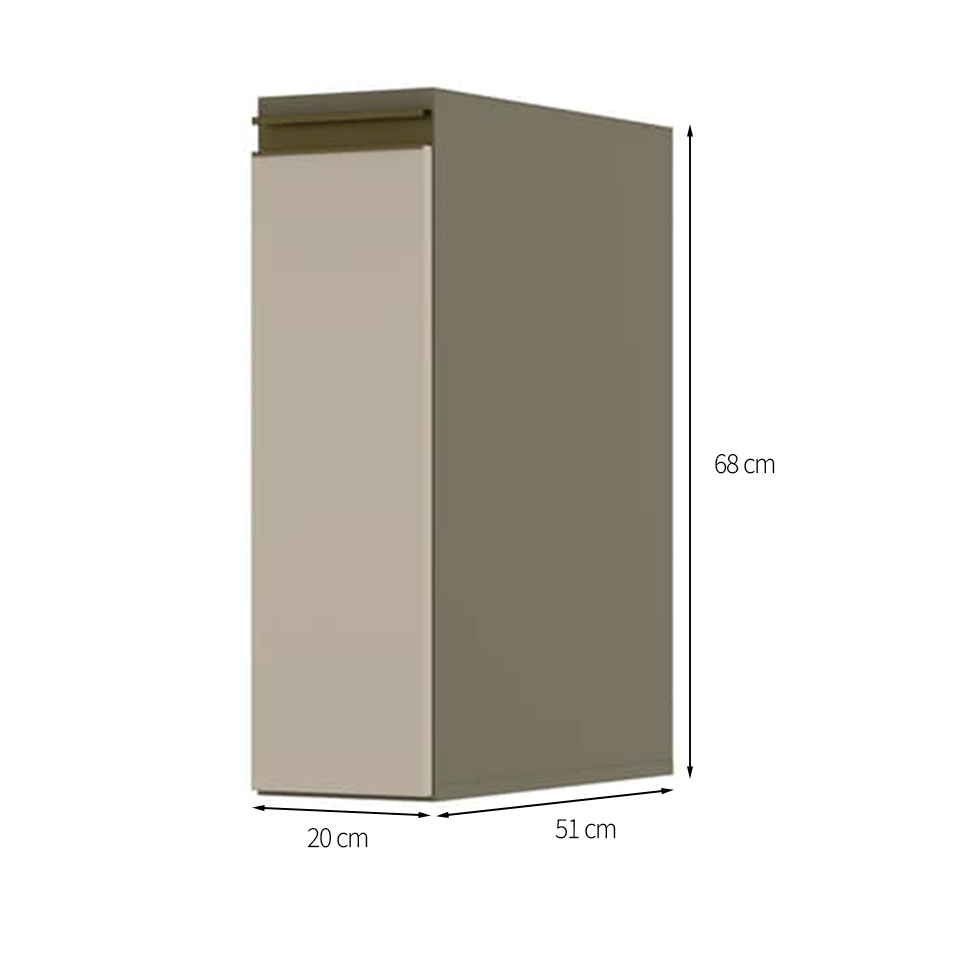 Balcão de Cozinha Porta Condimentos Évelin 1 Porta Duna e Cristal