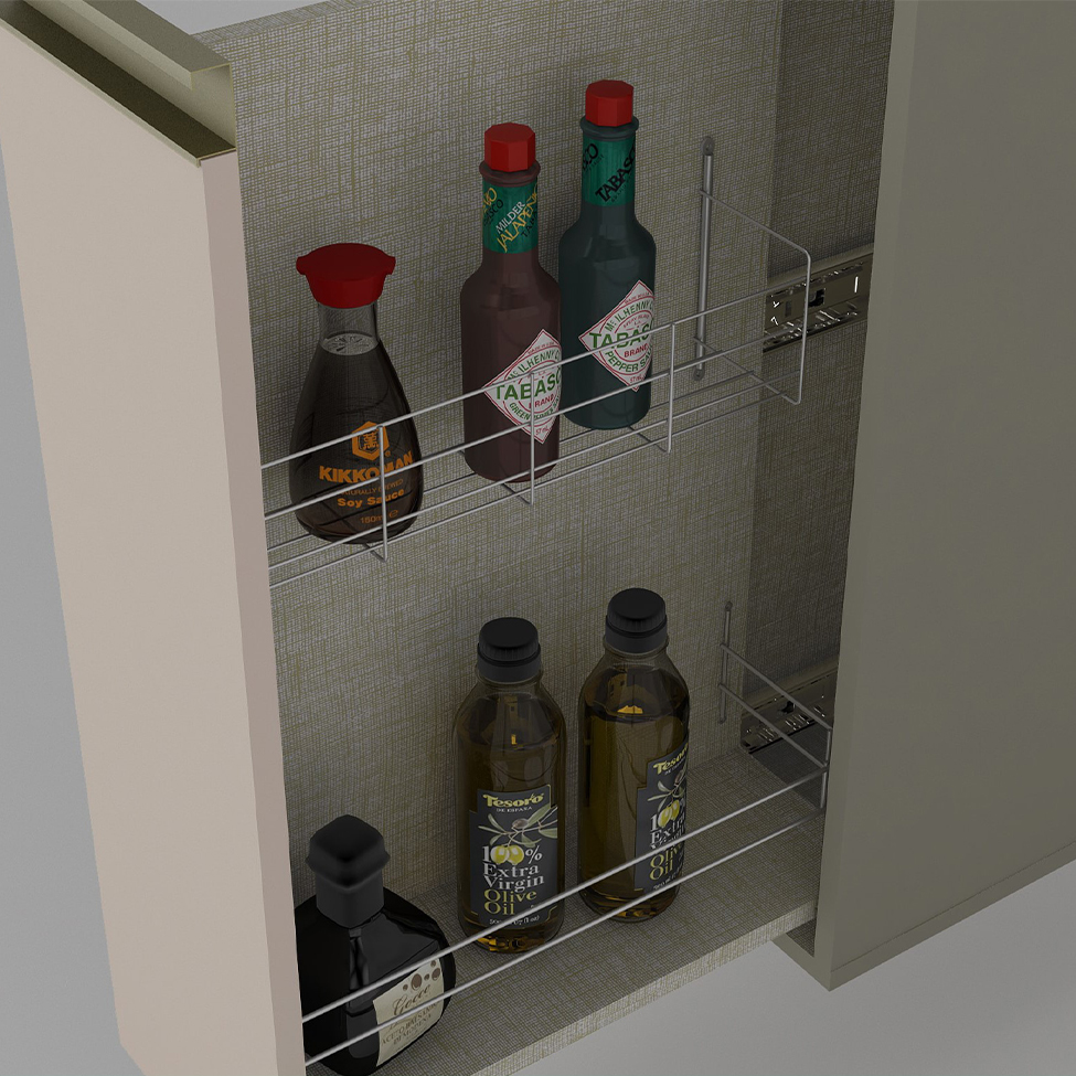 Balcão de Cozinha Porta Condimentos Évelin 1 Porta Duna e Cristal