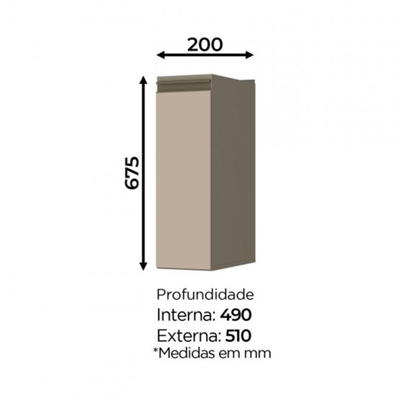 Balcão para Condimentos 20cm Connect Duna/Cristal - Móveis Henn