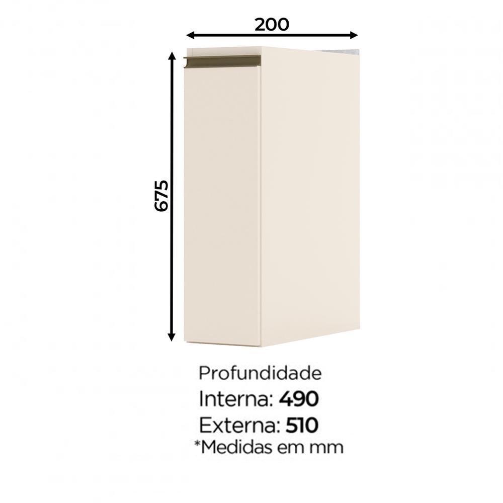 Balcão para Condimentos 20cm com Tampo Connect Off White/Duna - Móveis Henn