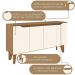 Balcao Buffet 4 Portas 150 cm Quartzo Off White Nature Henn
