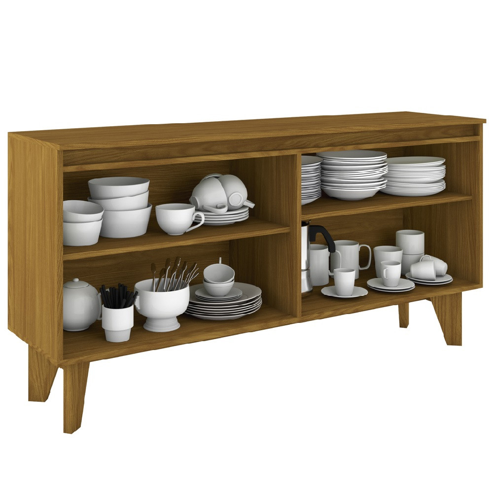 Balcao Buffet 4 Portas 150 cm Quartzo Off White Nature Henn