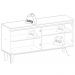Balcao Buffet 4 Portas 150 cm Quartzo Off White Nature Henn