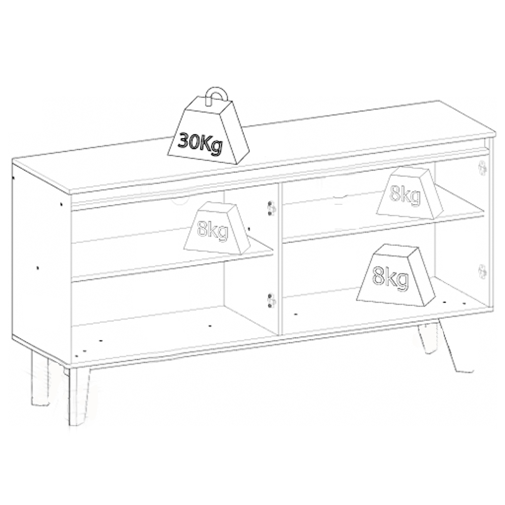 Balcao Buffet 4 Portas 150 cm Quartzo Off White Nature Henn