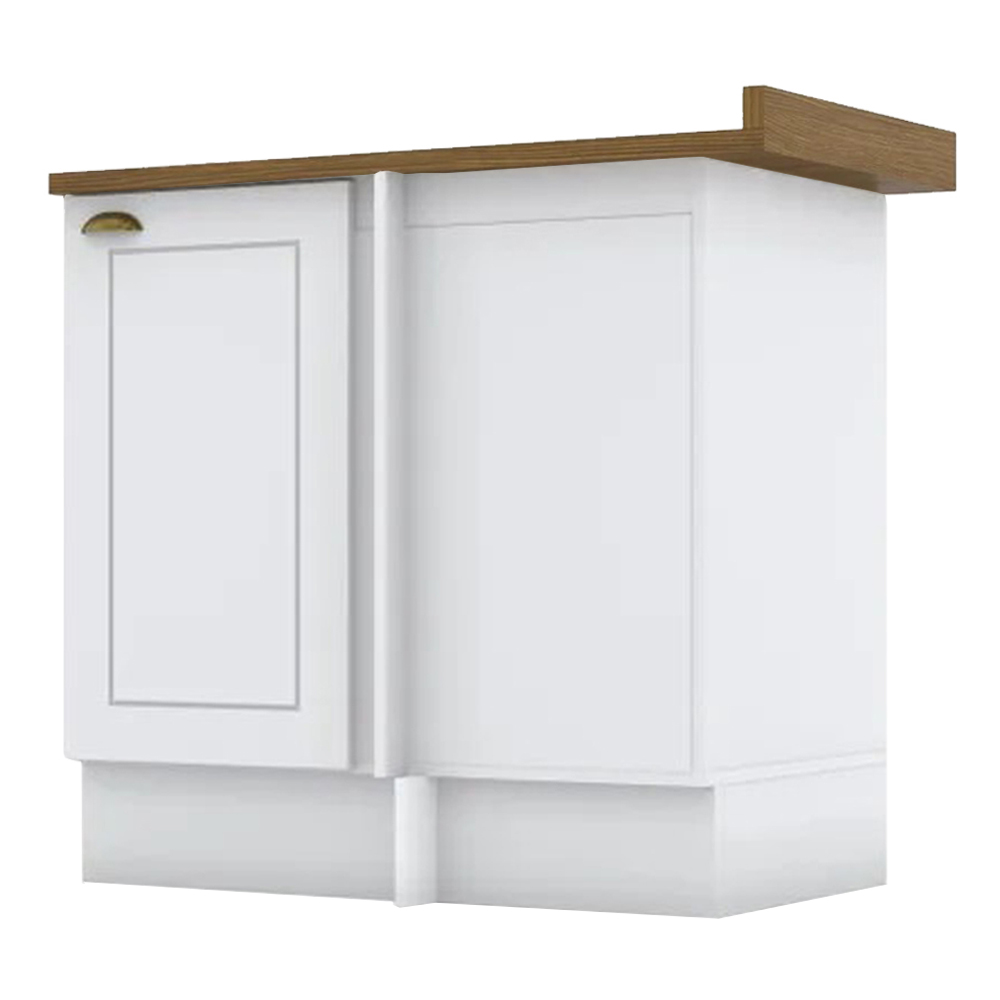 Balcao Canto Reto Com Tampo 84cm Americana Branco Nature Henn