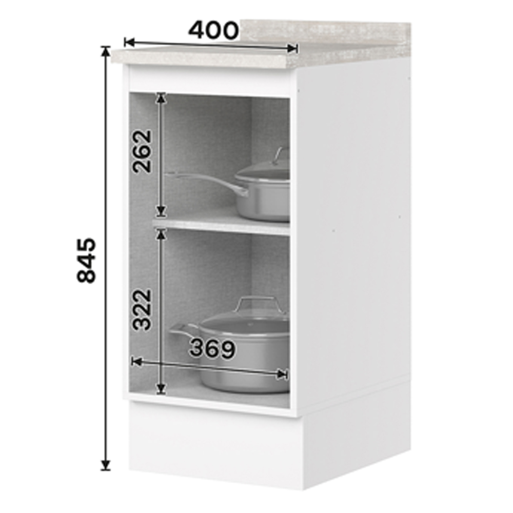 Balcao Com Tampo 1 Porta 40 cm Americana Branco Calcare Henn