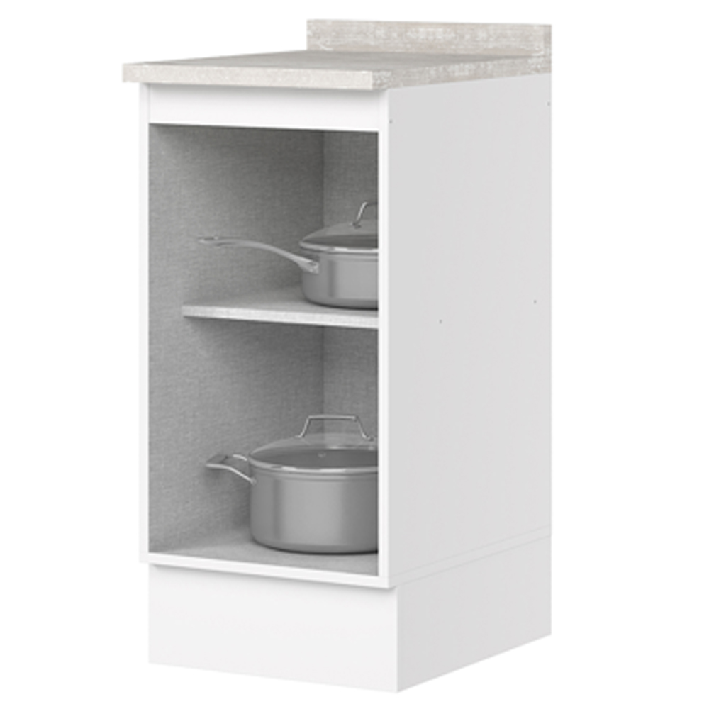 Balcao Com Tampo 1 Porta 40 cm Americana Branco Calcare Henn