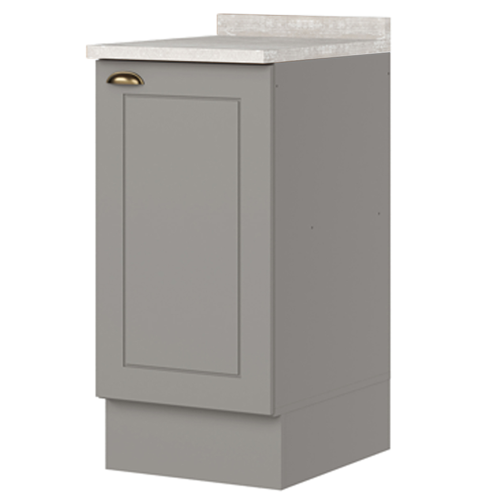 Balcao Com Tampo 1 Porta 40 cm Americana Cinza Calcare Henn