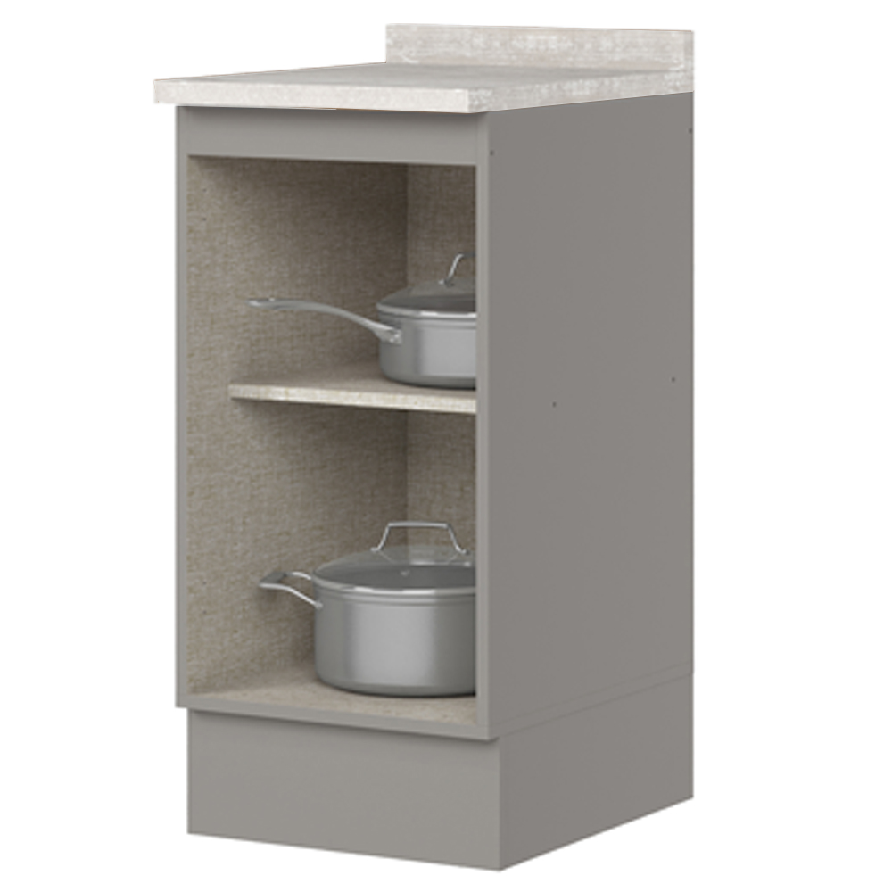 Balcao Com Tampo 1 Porta 40 cm Americana Cinza Calcare Henn