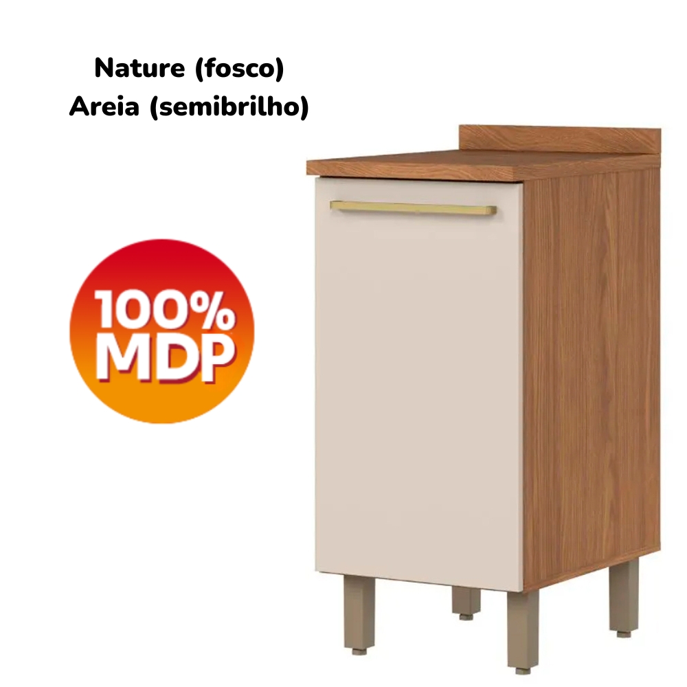 Balcao Com Tampo 1 Porta 40 cm Requinte Nature Areia Henn