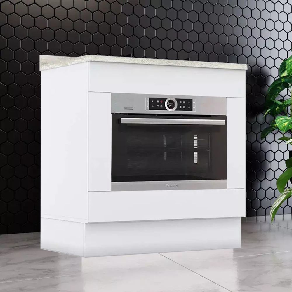 Balcao Forno Embutir Com Tampo 80 cm Americana Branco Calcare Henn