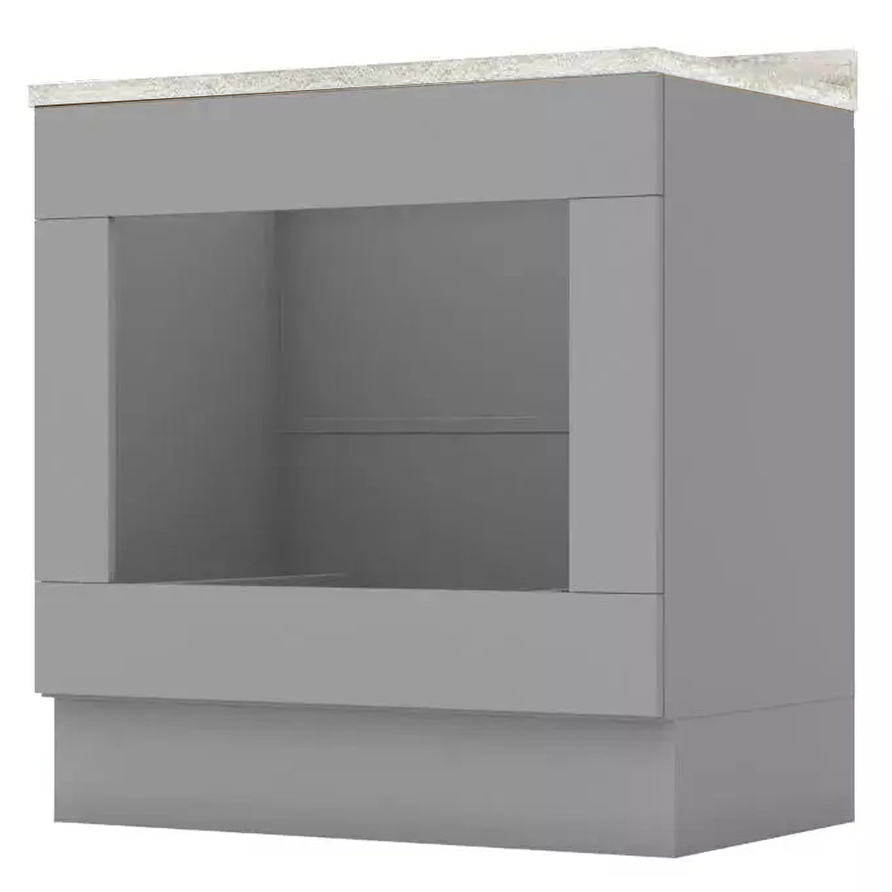Balcao Forno Embutir Com Tampo 80 cm Americana Cinza Calcare Henn