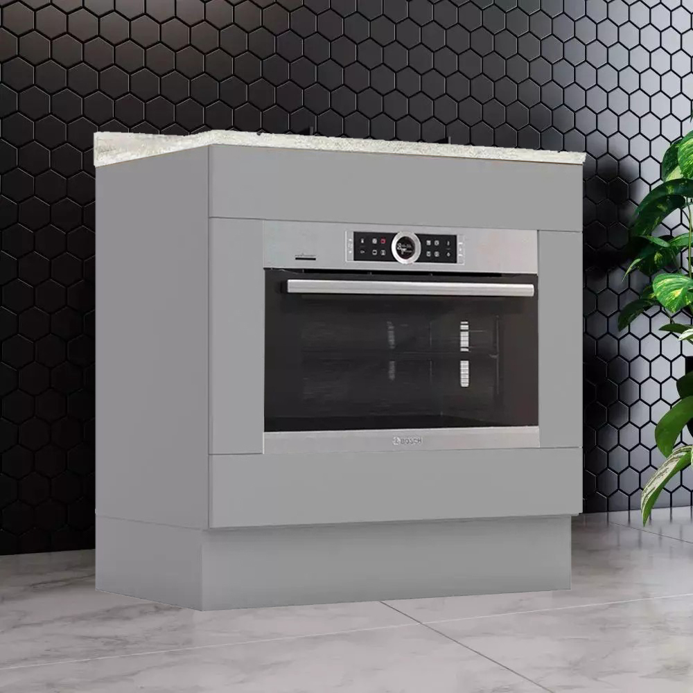 Balcao Forno Embutir Com Tampo 80 cm Americana Cinza Calcare Henn