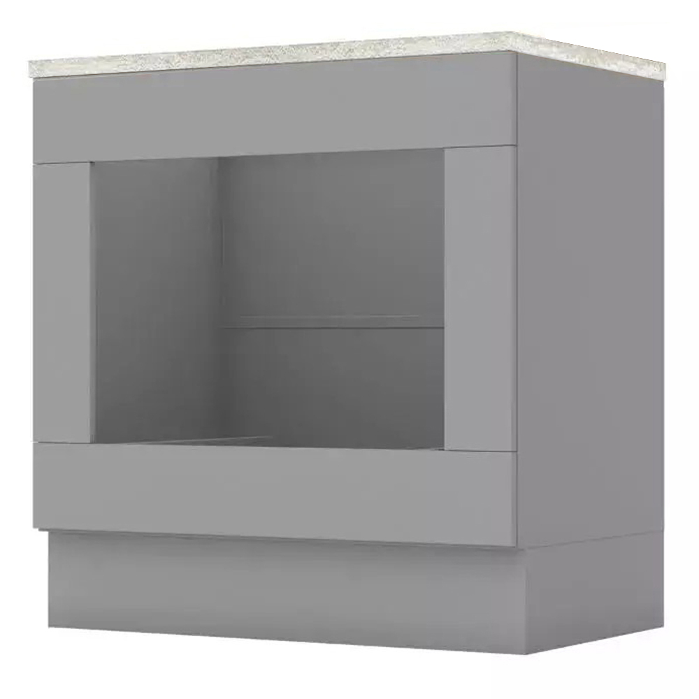 Balcao Forno Embutir Tampo Cooktop 80 cm Americana Cinza Calcare Henn