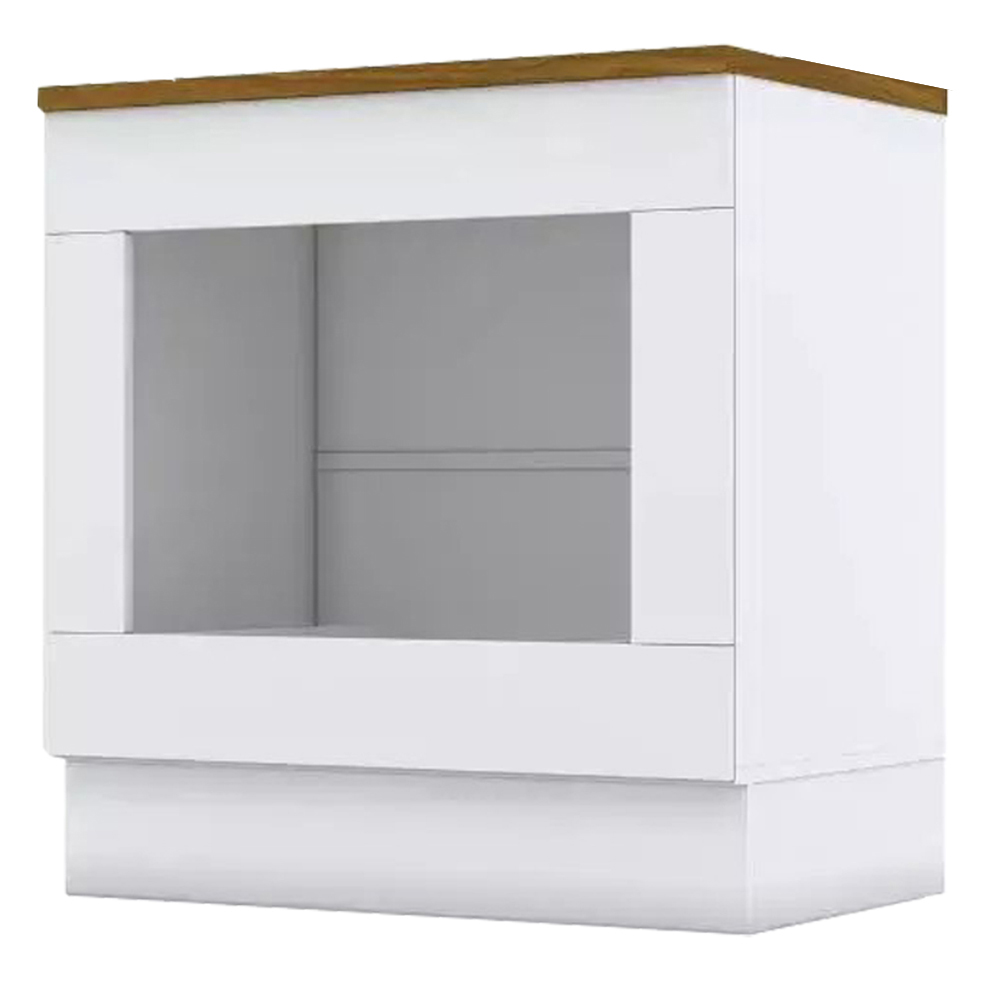 Balcao Forno Embutir Tampo Cooktop 80cm Americana Branco Nature Henn