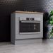 Balcao Forno Embutir Tampo Cooktop 80cm Americana Cinza Nature Henn