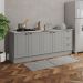 Balcao Pia 120 cm Balcao Cooktop 80 cm Americana Cinza Calcare Henn